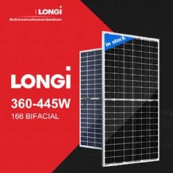 Longi solar 166 Bifacial solar panel 360W 365W 370W 375W 380W solar panels 440W 445W 450W 455W 460W with Morego supply