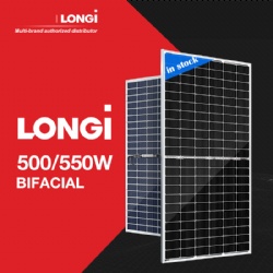 Longi 182 Series Bifacial Solar Panels Price 530W 535W 540W 545W 550W PV Solar Panel for on Grid Solar System MOREGO Supplier